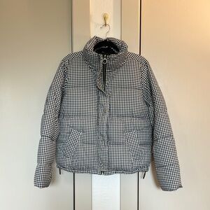 Hollister Black and White Checkered Puffer Jacket